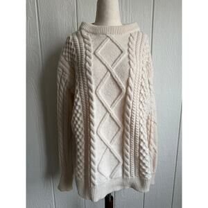 Aelfric Eden Fisherman Cable Knit Sweater, XL Oversized